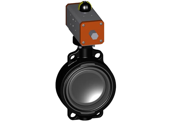 Butterfly valve type 240 ABS, FO (Fail safe to open), without manual override
