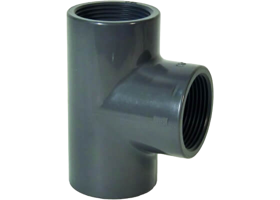 Tee 90° PVC-U, equal, female Rp