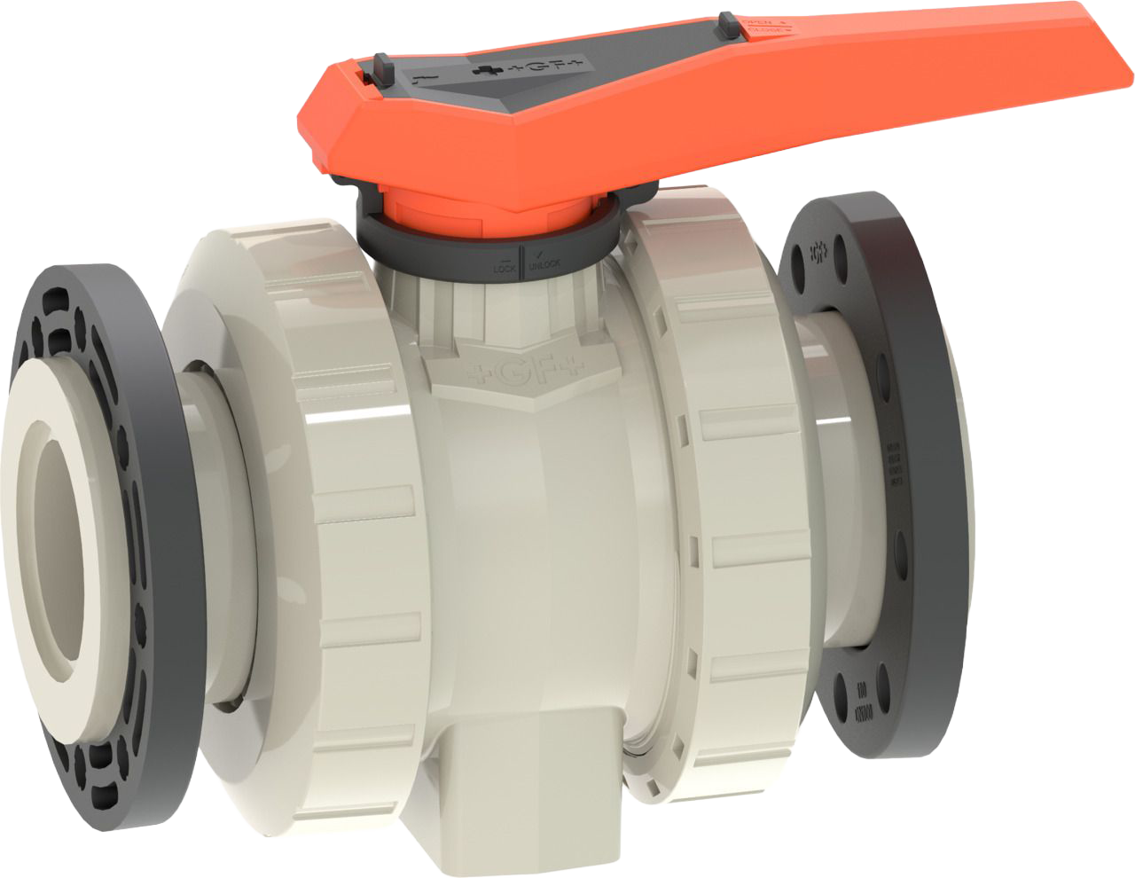 Kulový kohout typ 546 Pro PROGEF Standard (PP-H), s otočnými přírubami PP-st ISO