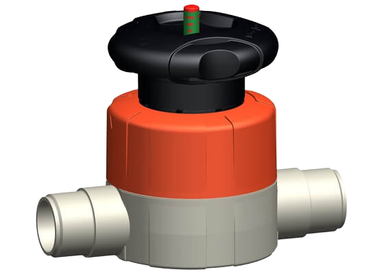 Diaphragm valve type 515 PROGEF Standard, with socket fusion spigots metric