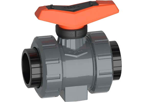 Ball valve type 546 Pro PVC-U, with mounting inserts, with fusion sockets PE100 metric